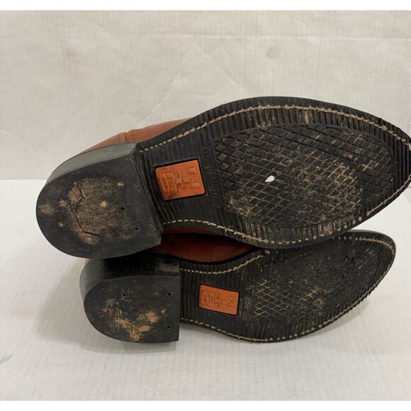 Vintage Nitro Tan Leather Western Cowboy Stitched Boot Men 8 Steel Toe Insulated - Picture 7 of 11